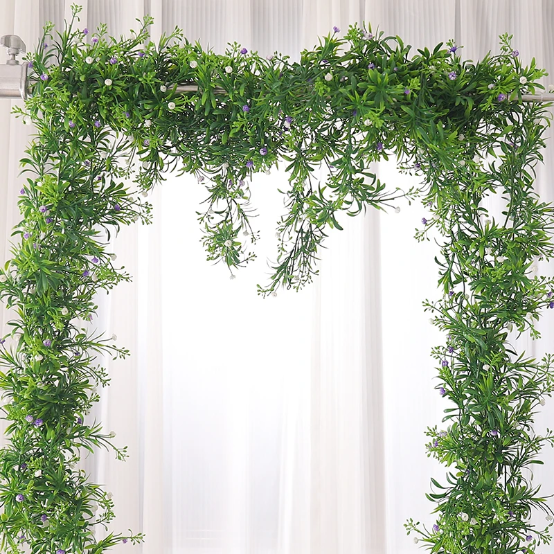 170cm Artificial Plant Green Rattan Vine Baby Breath Flower Wall Hanging Garland Fake Home Indoor Wall Decoration Flower String