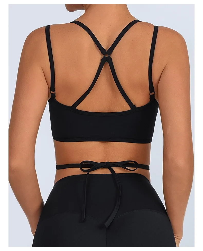 حورية البحر منحنى الخارجي سترة يوجا المرأة جميلة الظهر الصليب الدانتيل مع وسادة الصدر ليكرا التجفيف السريع الرياضة اللياقة البدنية حبال المرأة #6