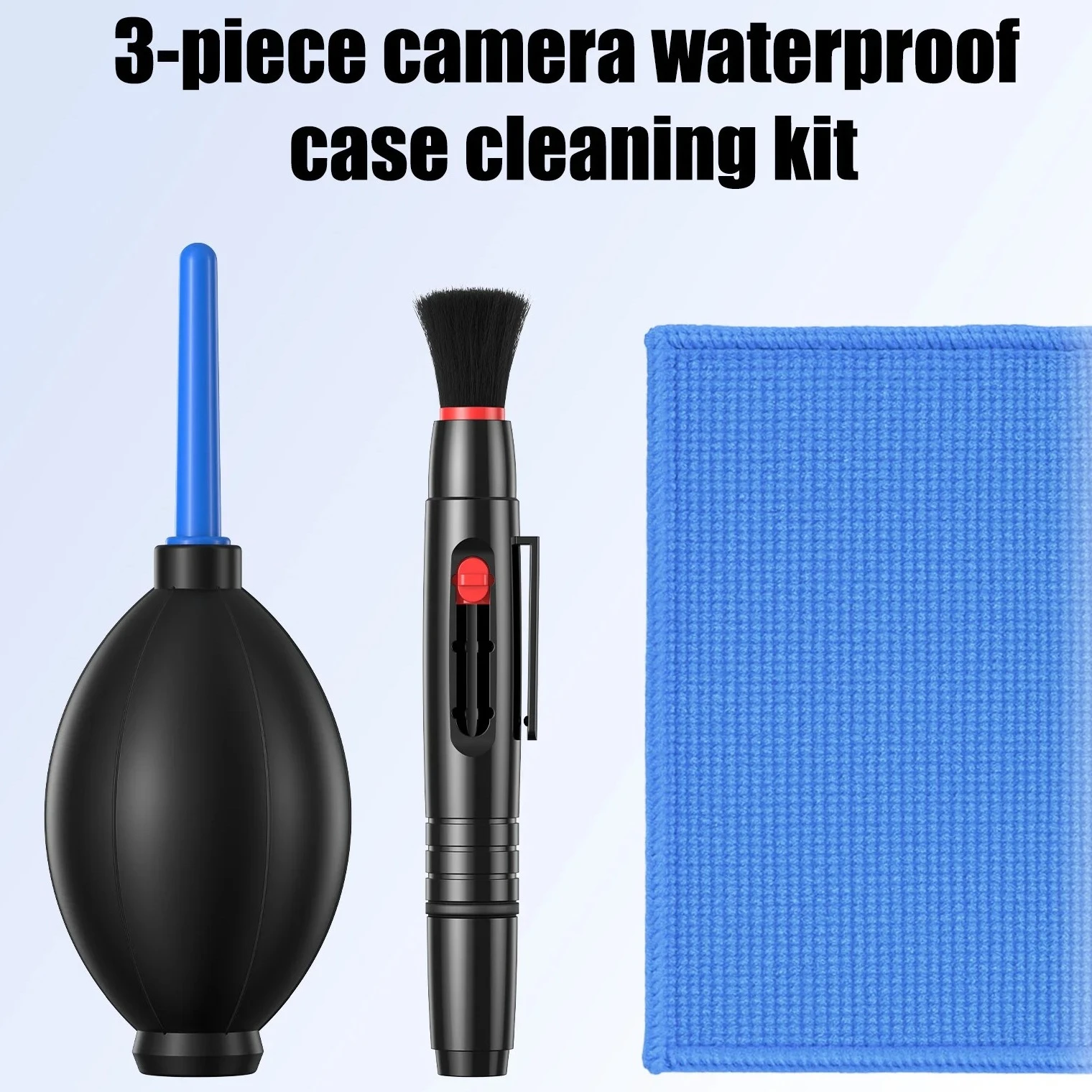 Camera Lens Cleaning Kit with Air Blower, Brush, Microfiber Cloth & Lens Pen - 3-Piece DSLR Dust Removal Tools Set