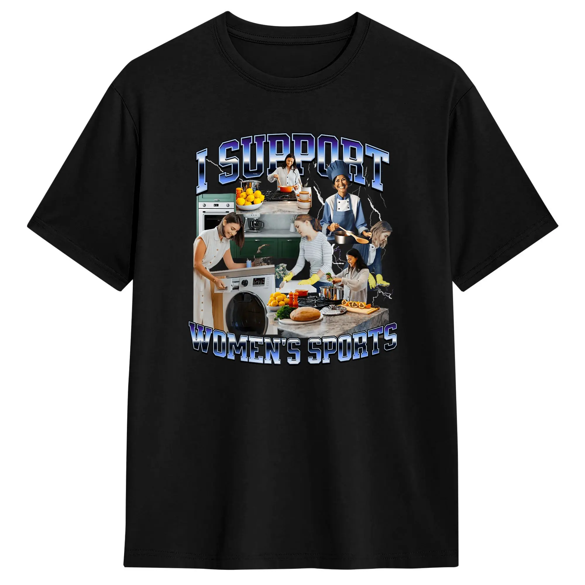 Мужская футболка I Support Women's Sports Unwearable Aduld Humor Bootleg Creative из чистого хлопка, футболка с короткими рукавами