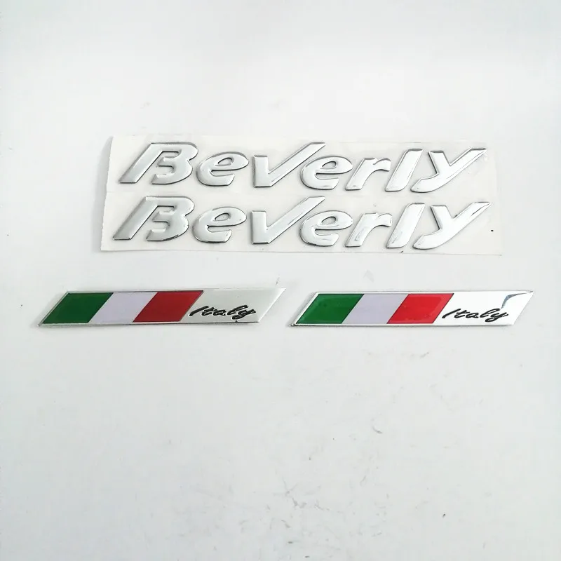 

Motorcycle Raise Silver 3D Emblem Italian MOTO SCOOTER Badge Sticker Decal FOR PIAGGIO Beverly Stickers