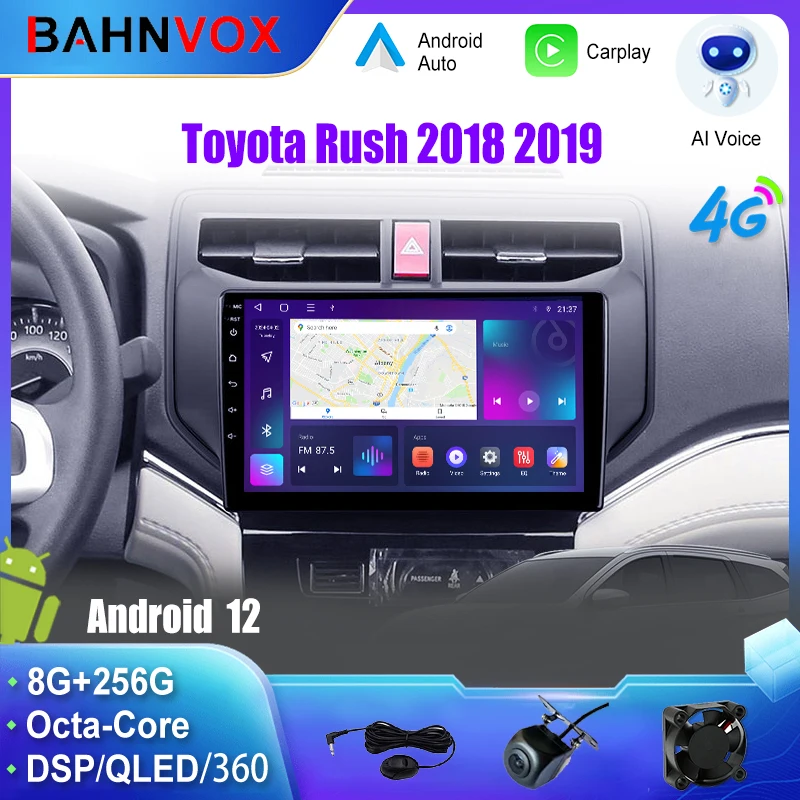 9'' Android 12.0 Car Radio for TOYOTA RUSH 2018 2019 GPS Navigation Multimedia Player WIIF Carplay