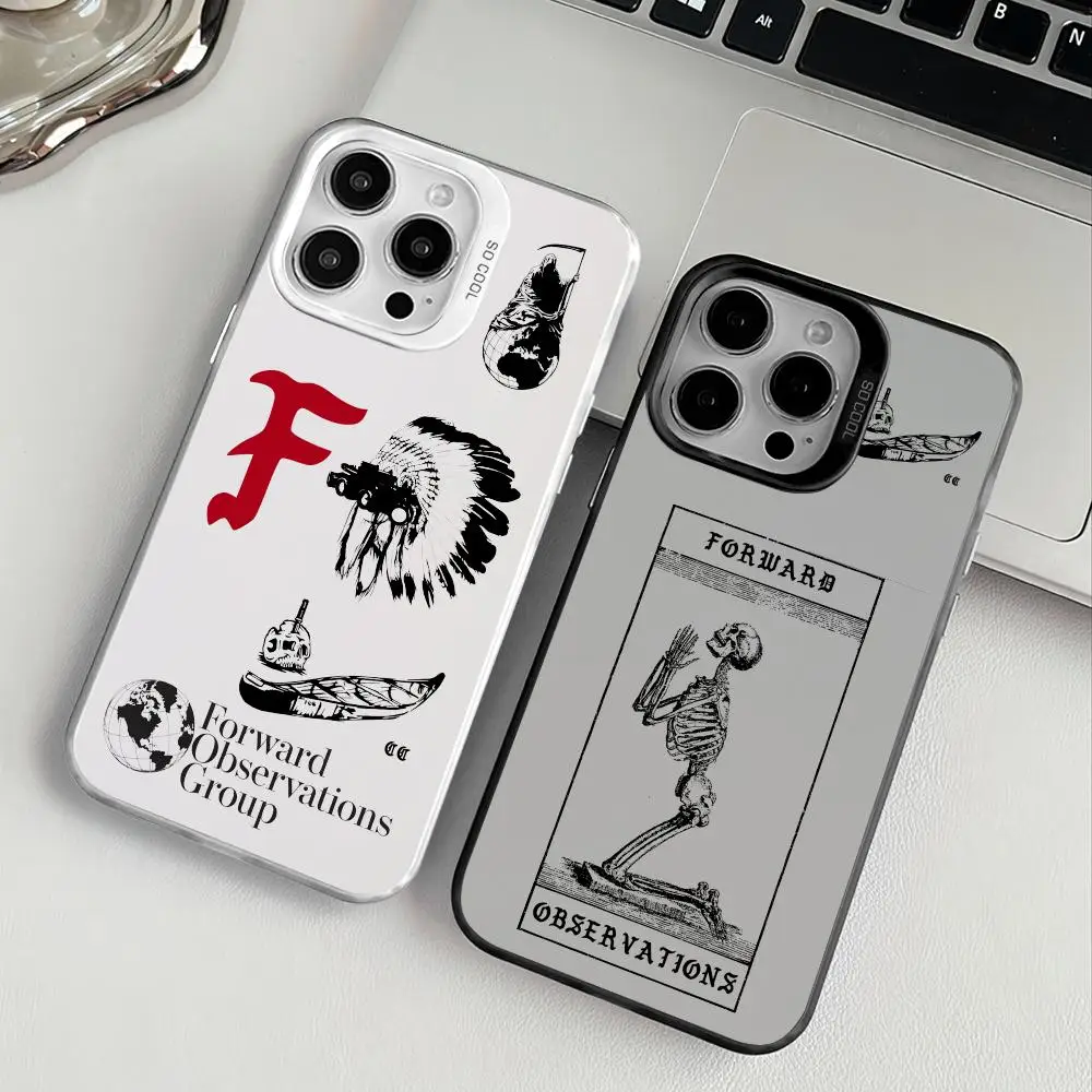 iPhone 17 16 15 14 13 12 11 Pro Max用スマホケース ブラック パープル マット レーザー メタリック オーロラ ファンダ フォワードオブザーバーショングループ