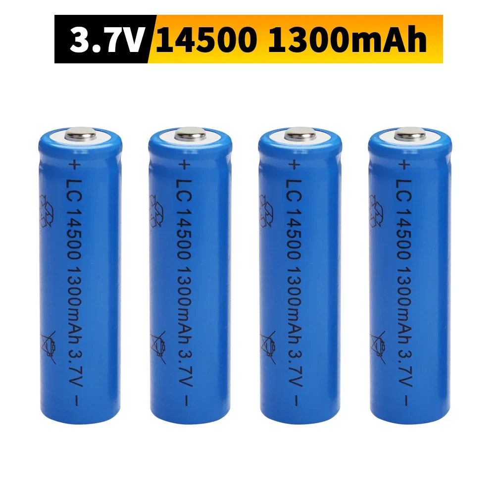 1–5 Stück 1300 mAh 3,7 V 14500 Li-Ionen-Akkus AA-Batterie Lithiumzelle für LED-Taschenlampe, Scheinwerfer, Taschenlampe, Maus