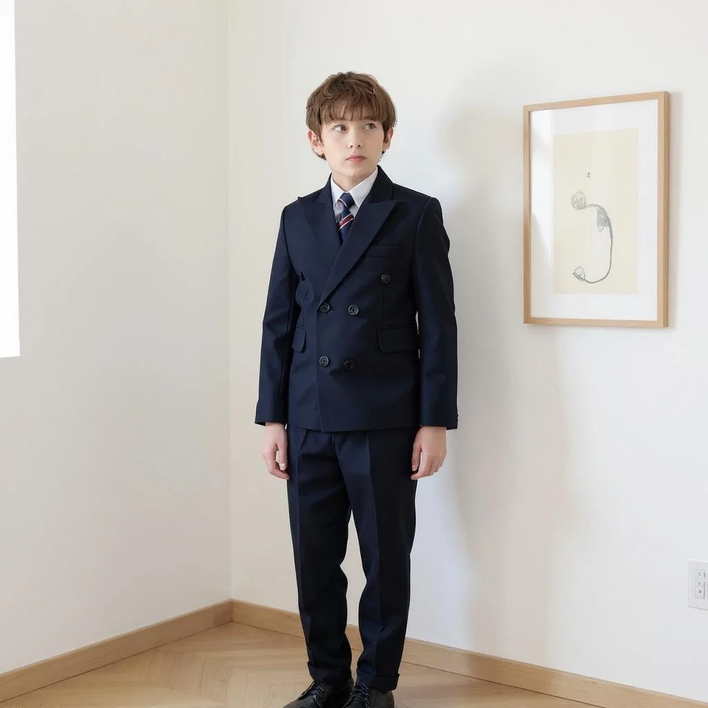 

Double Breasted Boys Suit 2 Pieces Wedding Formal Tuxedo for Birthday Party Wear Comfortable Kids Suit Set Custom Made Suit