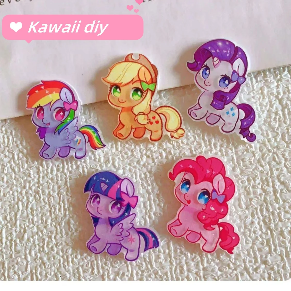 

Kawaii Little Pony Cartoon Cute Super Cute Acrylic Patch Diy Hairpin Brooch Badge Refrigerator Sticker Accessories Wholesale
