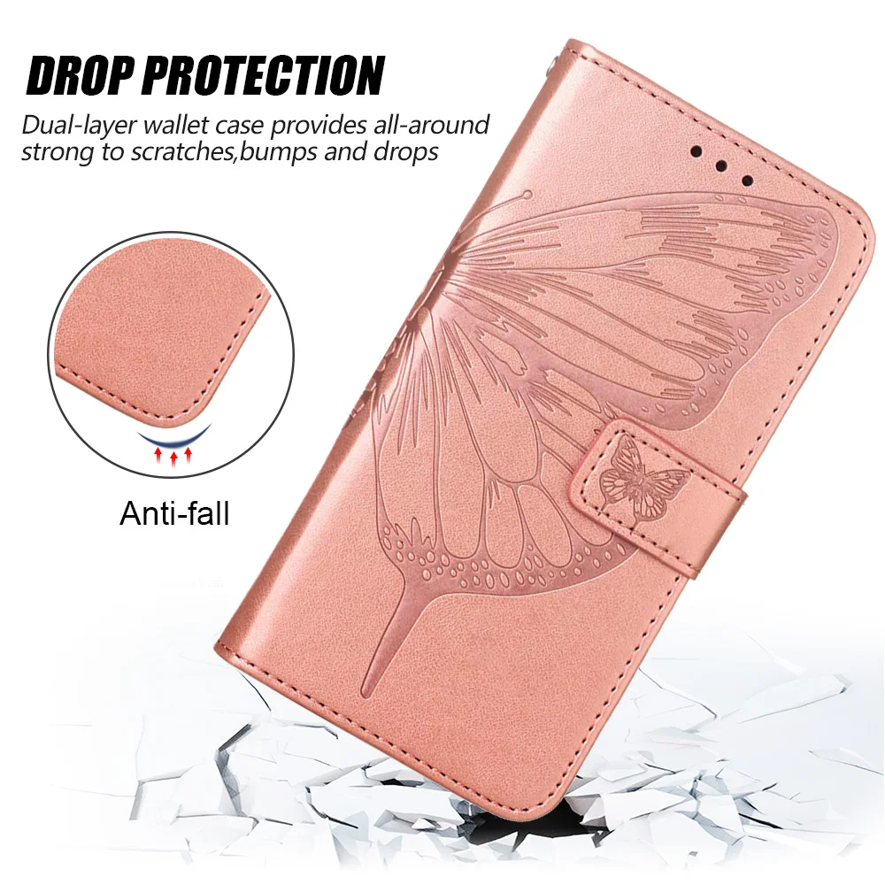 Infinix Smart 8 Case Butterfly Flip Wallet Book Cover for Coque Infinix Smart 8 Pro Smart 7 Plus Leather Protective Phone Case