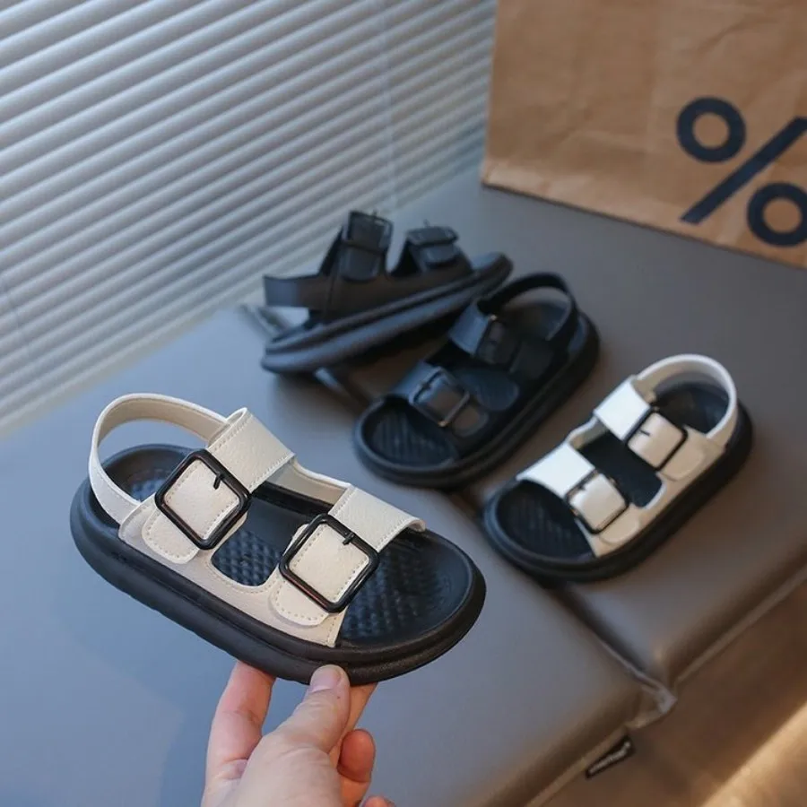 

2026 Spring Summer New Fashionable Solid Color Children's Sandals Multi functional Soft Bottom Girls' Beach Sandals