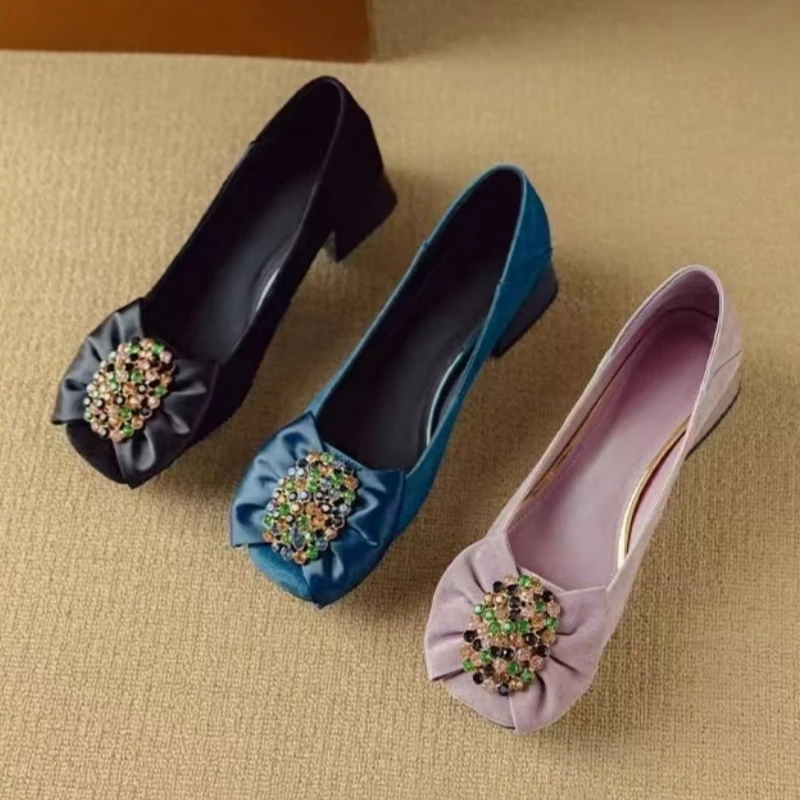 

Новые модные пикантные легкие туфли на высоком каблуке с круглой головкой, весенне-осенняя удобная/элегантная женская повседневная обувь с неглубоким носком