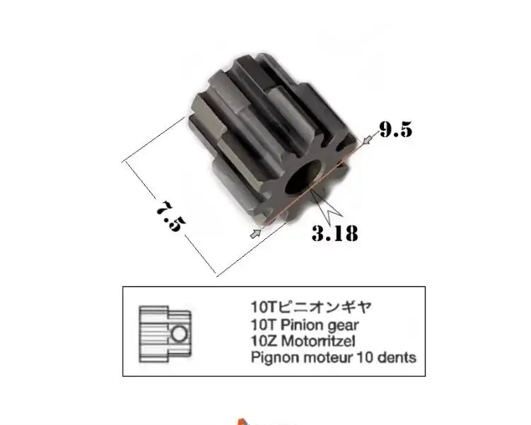 RC 1/14 2 Stück Getriebemotor-Zahnräder für Tamiya Hydraulikbagger Lader Muldenkipper für SCANIA MAN VOLVO Anhänger Kipper DIY-Teile – Detail 5
