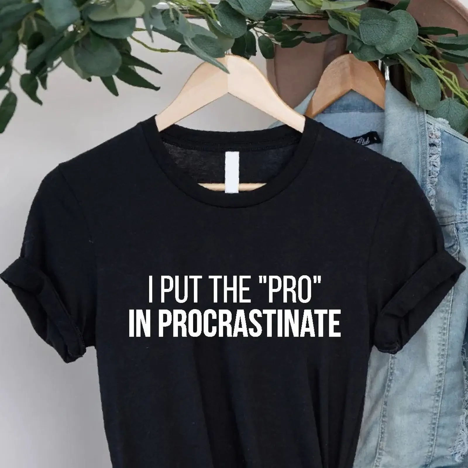 Procrastinate Pro T Shirt Novelty Humor vintage Washed fashion streetwear Soft Comfortable Unisex homme Slightly Breathable