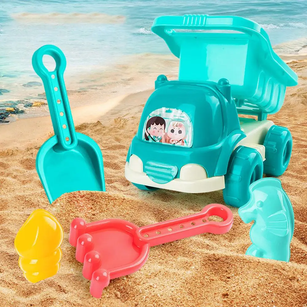 Crianças conjunto de jogo de areia pá de plástico balde temporizador de areia & carros de brinquedo para praia, caixa de areia verão ao ar livre brinquedos de areia para crianças