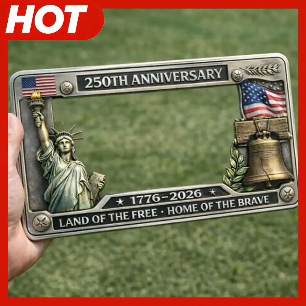 

United States 250th Anniversary License Plate Holder Cover Commemorative Patriotic Universal Car Tag Holder Fits Standard Size