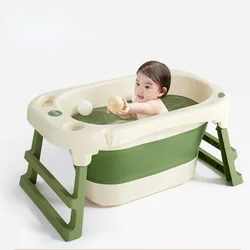 Double Lock Temperature Design Kids Bath Tub, Foldable Baby Tubs,sitting and Lying Dual-purpose New Born Baby Items Baby Bathtub