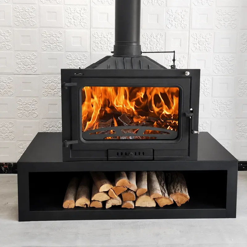 Embedded Wood Burning Cast Iron Fireplace Real Fire Heating Furnace for Modern Home Villa Clubhouse RL26
