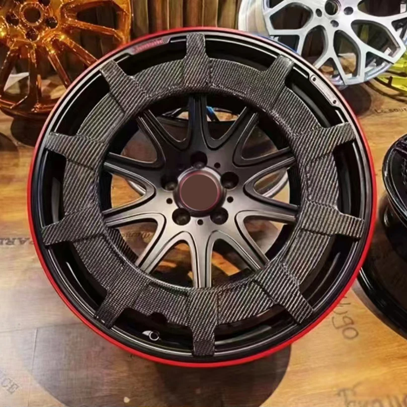 Customized Carbon Fiber T6061 Wheel Rims with Brushed Center 2 Piece 18 19 20 21 Inch Forged for Bentley