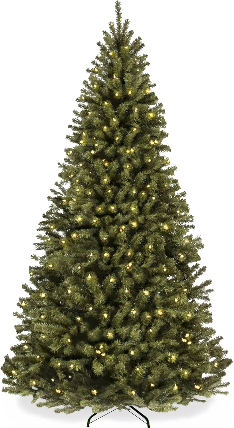 

Christmas Tree, 6ft Premium Pre-Lit Realistic Spruce Holiday Décor w/Dense Branches, Metal Base - Green Spruce