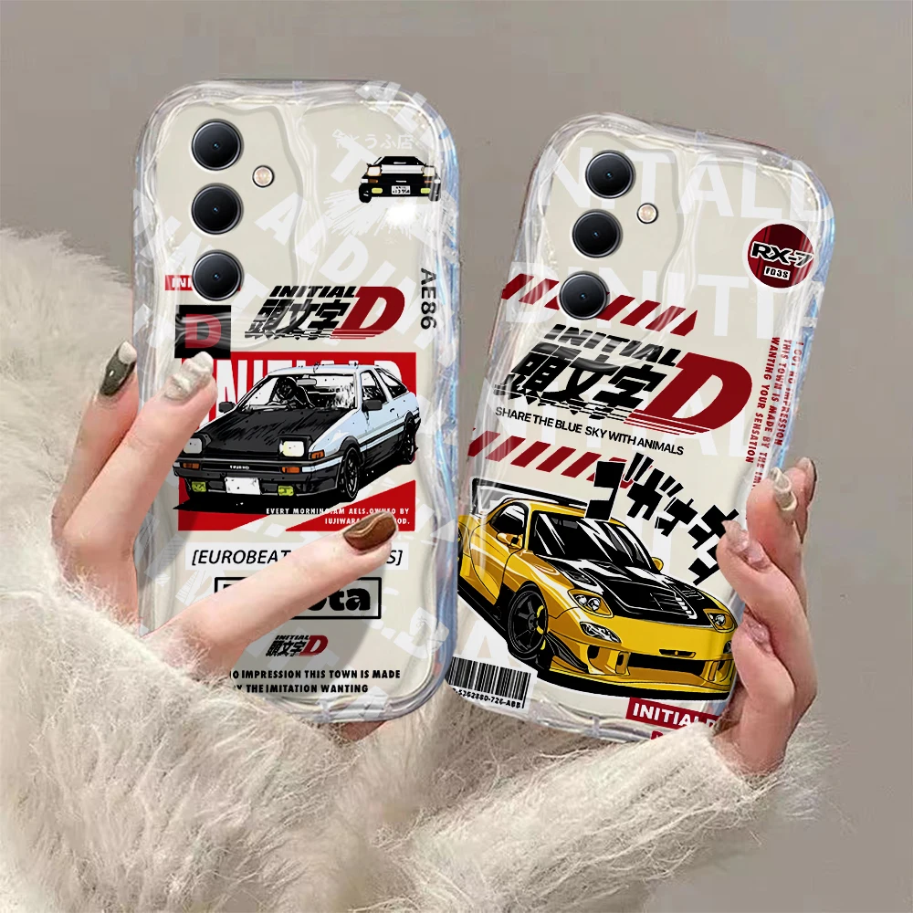 Anime Initial D AE86 3D Wave Case For Xiaomi Redmi 13C 12 12C 10 10C 9 9C A1 A2 K50 K40 Note 13 12 11 10 Pro Plus 4G 5G Cover