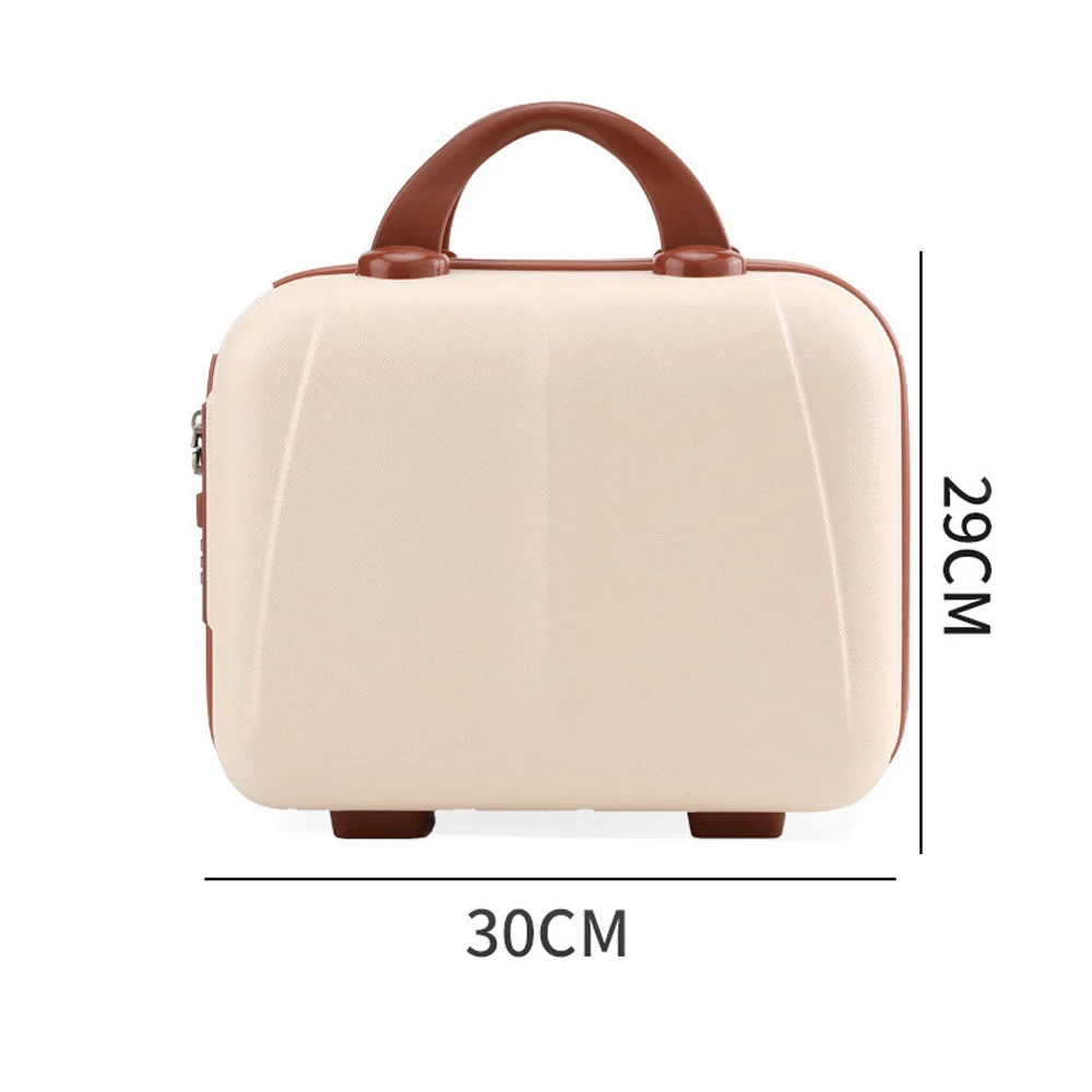 Small Hand Luggage 14-inch Elastic ABS Carrying Suitcase Travel Cosmetic Bag Portable Makeup Bag for Girls Storage Organizer