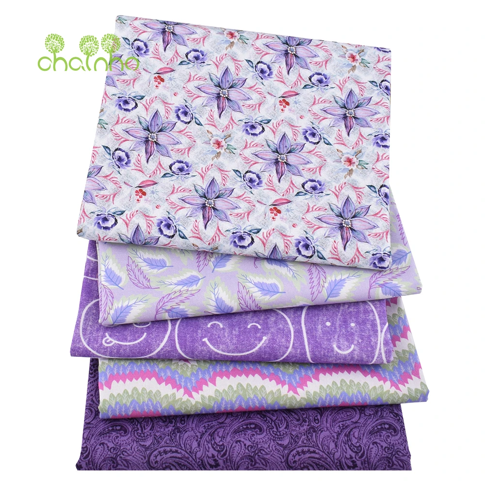 Chainho,Purple Series,Plain Cotton Fabric,Patchwork Cloth,10 Colors Of Handmade DIY Quilting & Sewing Craft,Cushion,Bag Material