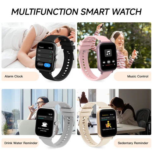 Imagen 2 del producto 2025 nuevo reloj inteligente 1,83 ''pantalla HD monitoreo de ritmo cardíaco/sueño inalámbrico Bluetooth llamada Control de música reloj inteligente para hombres y mujeres