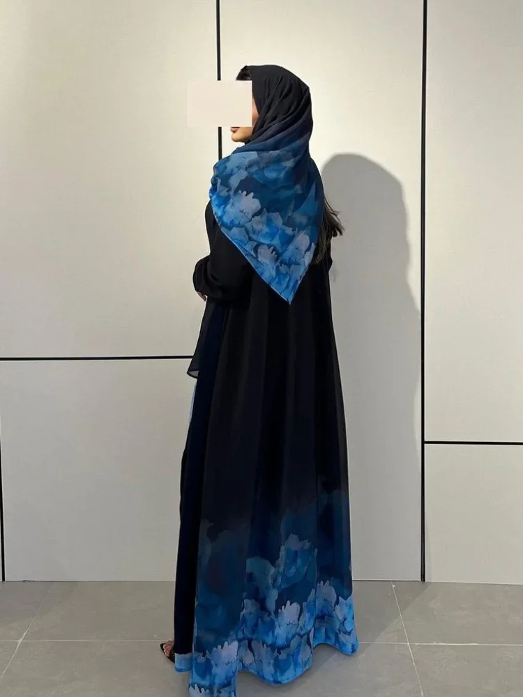 Abaya com lenço para mulheres muçulmanas, conjunto de 2 peças, cardigã casual, robe longo, festa kaftan, Ramadan modest caftan, Eid, Ramadan,