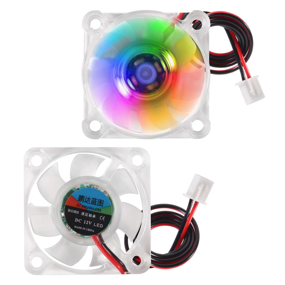 4010 Fan 3D Printer Fan DC 12V Mini Brushless Cooling Fan 40x40x10mm Hydraulic Bearing Fan RGB LED for 3D Printer DVR, PC,CPU