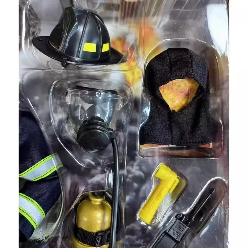 

1/6 Scale Action Figures Firefighter Matchbox Cross Town Heroes Model Set for Desktop Props Ornament