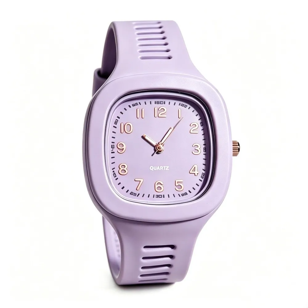 Korean Style Silicone Strap Square Watch Square Casual Quartz Watch Wrist Watch Students