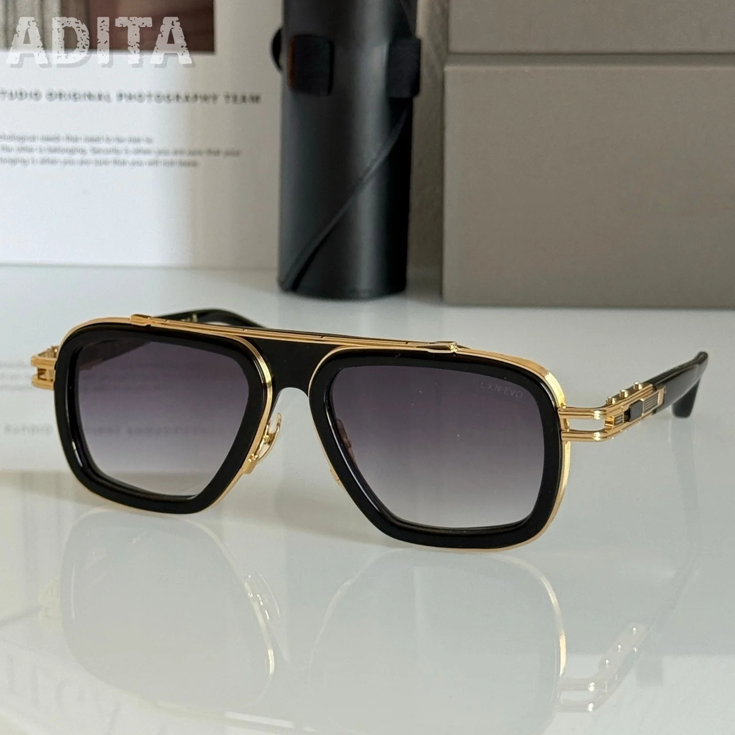 ADITA LXN EVO Top Hoge Kwaliteit Zonnebrillen voor Heren Titanium Stijl Modieus Design Zonnebrillen voor Dames met doos
