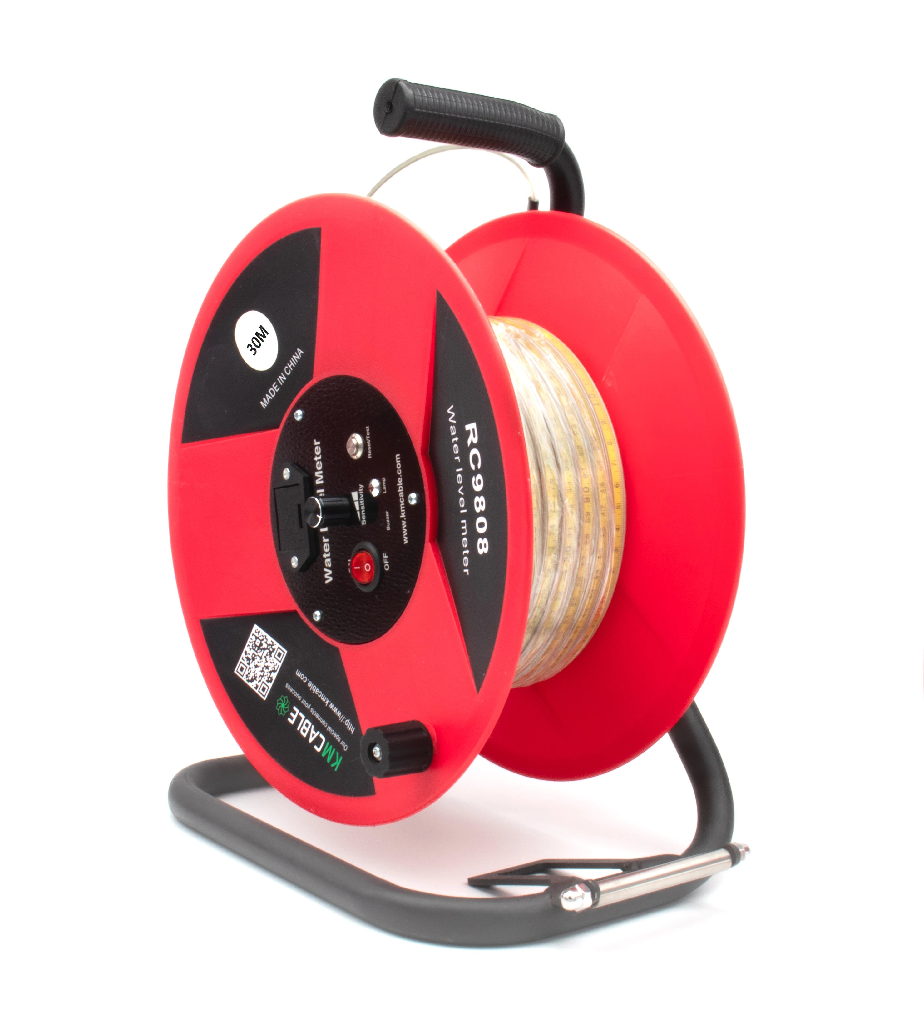 Water Level Meter Water Level Depth Gauge with Fixed Probe and Steel Tape for Water Well Measurement