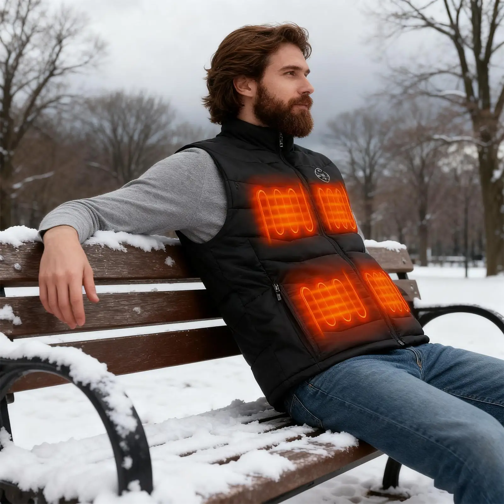 Heated Vest For Men Thermal Windproof Breathable Jacket Electric Heated Vest Cold Weather Skiing Winter Hunting Golf Motorcycle