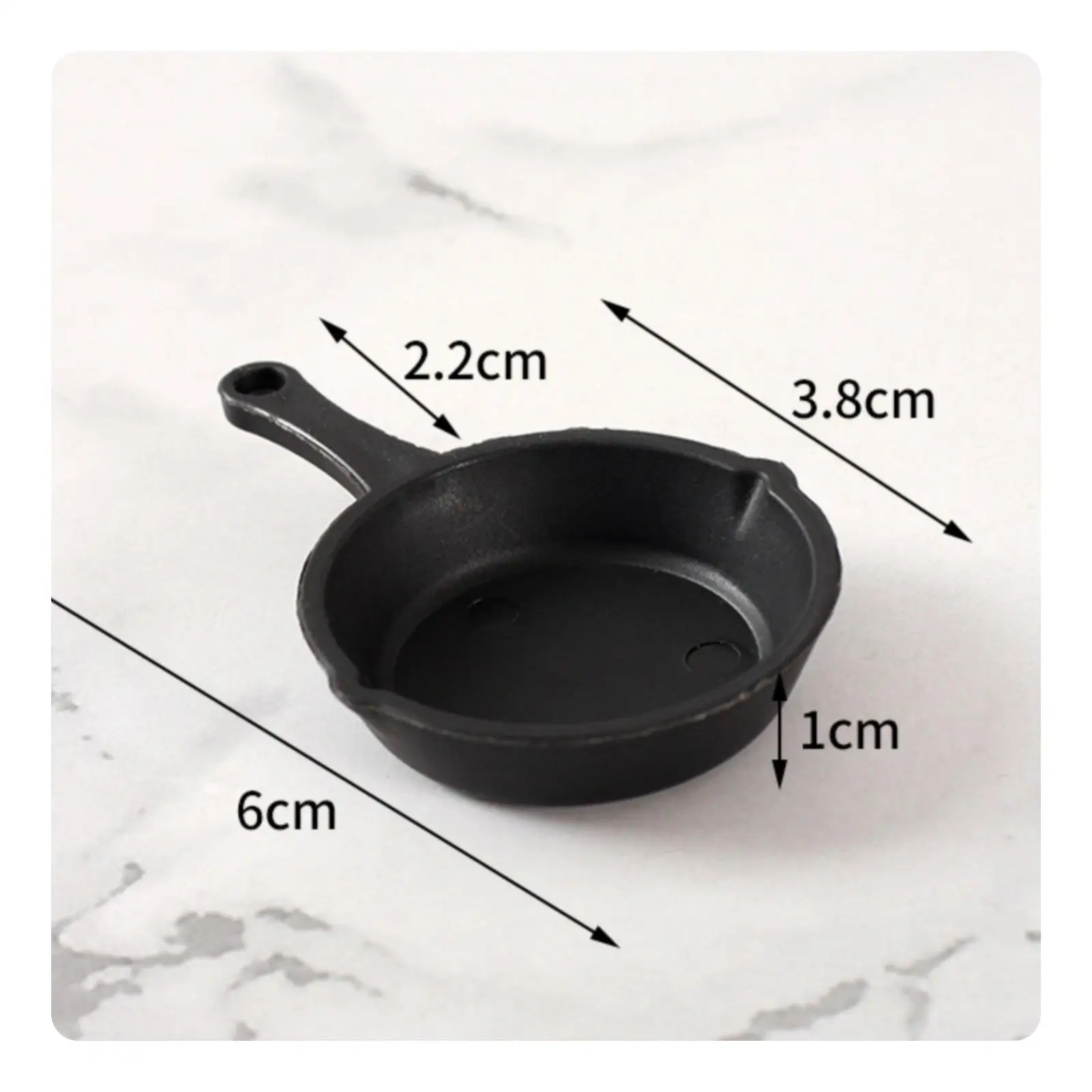 Miniature Cooking Pan Realistic Toy Accessory Mini Pan Dollhouse Cookware for Micro Landscape Projects