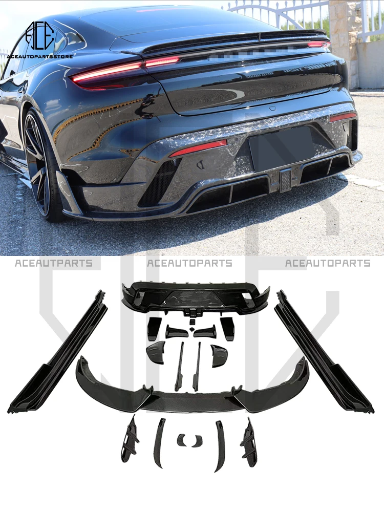 BETTER High Quality carbon fiber bodykit for Porsche Taycan To MSY Style Front Lip Rear Diffuser Side Skirts