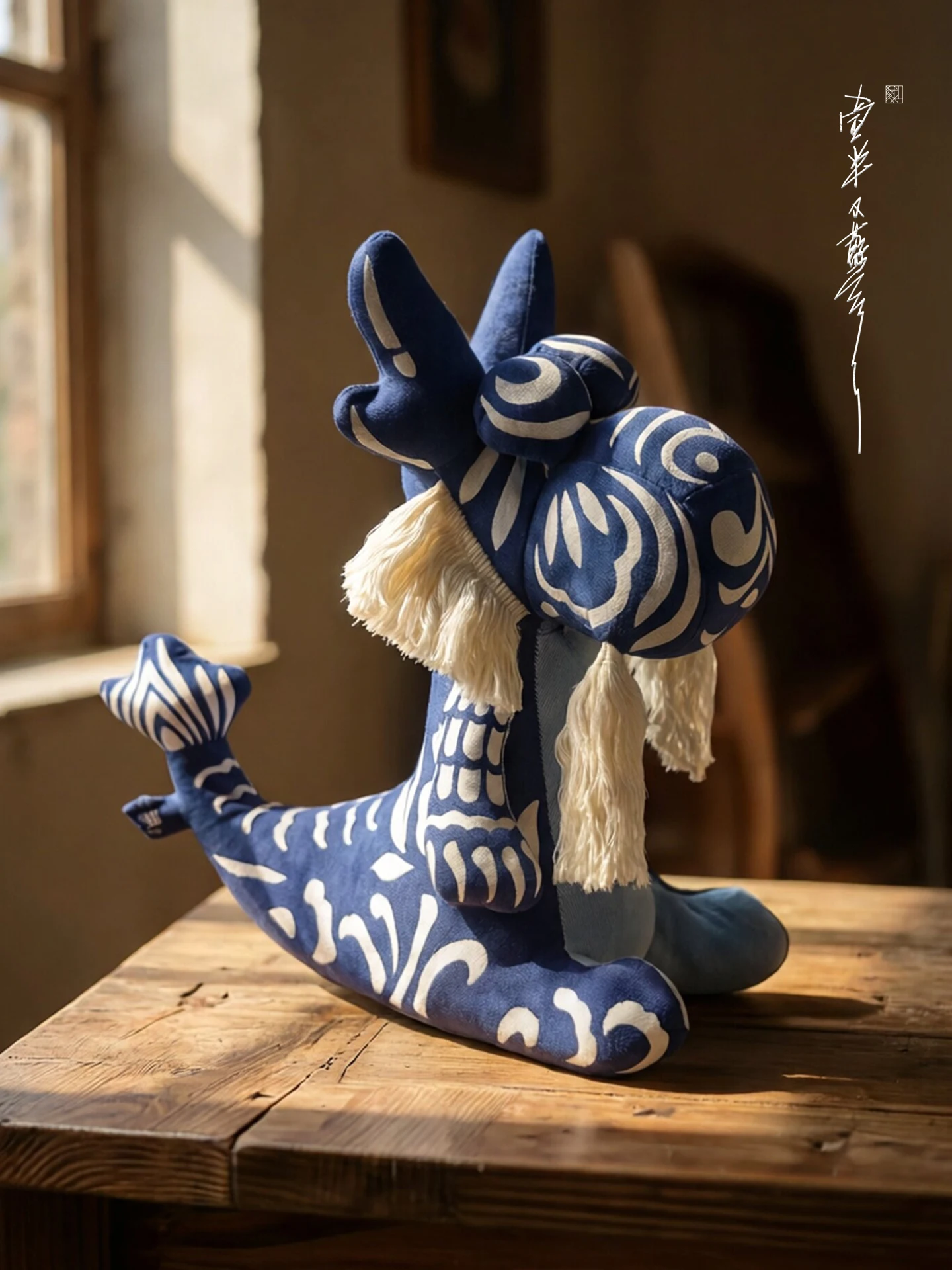 blue-dyeing-plant-based-dragon-paper-cut-gourd-patterned-birthday-gift-folk-creative-doll-cotton-fabric-traditional-style