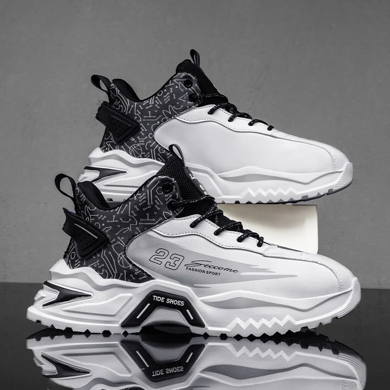 الرجال أحذية رياضية احذية الجري موضة في الهواء الطلق الركض أحذية رياضية شبكة تنفس توسيد سلة سوداء الأحذية الذكور حجم كبير #1