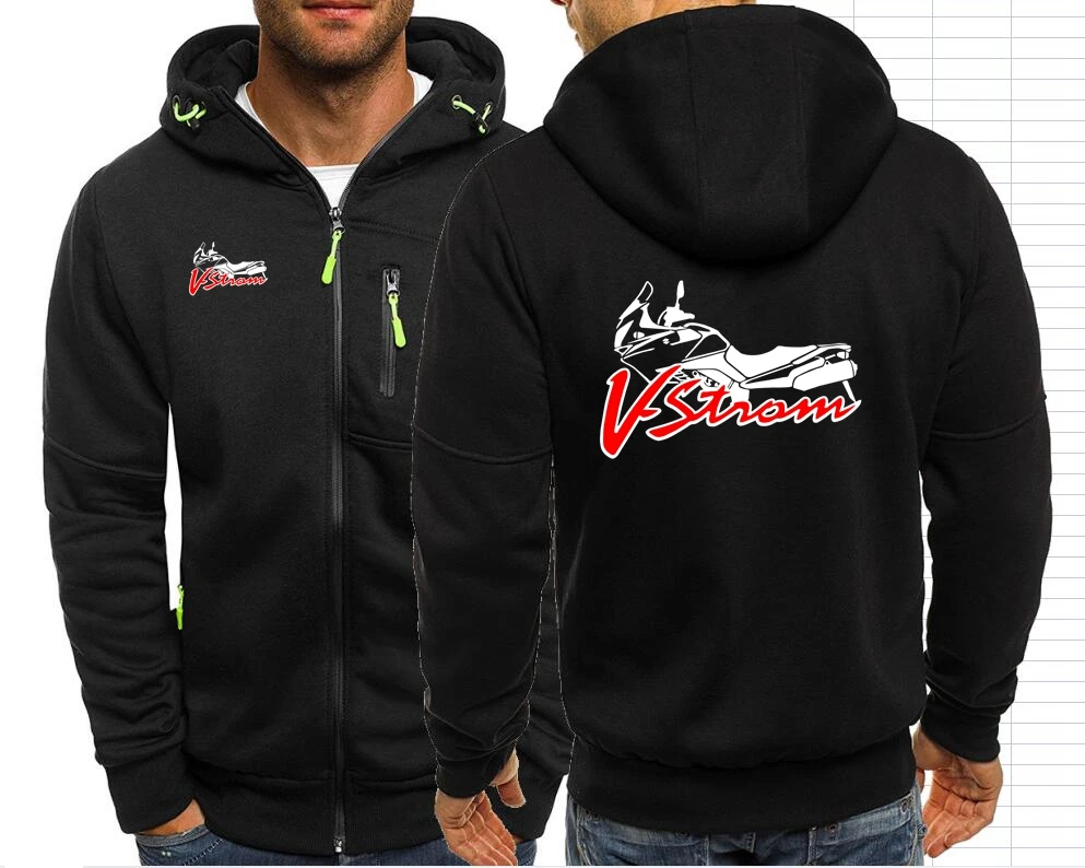 VStrom DL 650 Motorcycle Motorsport Team _Suzukies_ Men\'s Jackets Hooded Coats Zipper Sweatshirts Male F1 Clothing Outerwear