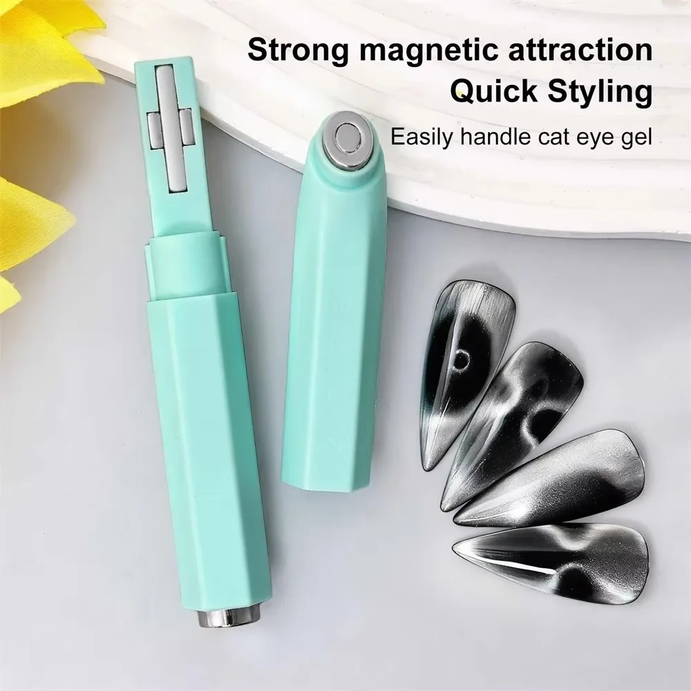 New 3-in-1 Cat Eye Nail Art Stick DIY Multifunctional Nail Art Magnetic Pen 3D Circular Diagonal Effect Ring Cat's Eye Magnet