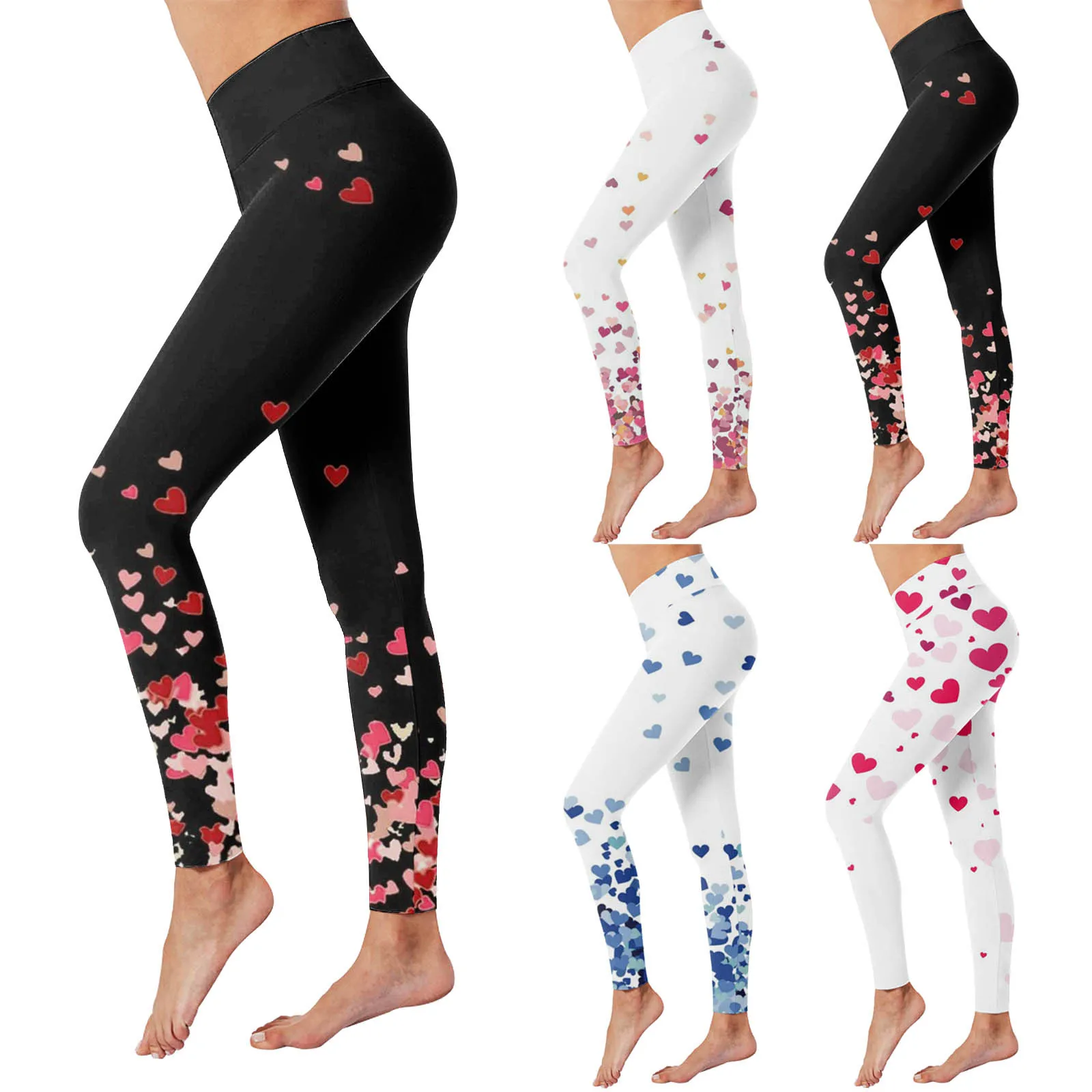 Leggings Women Yoga Casual Home Leggings Love Heart Printed Sports Tights Woman Comfortable Legging