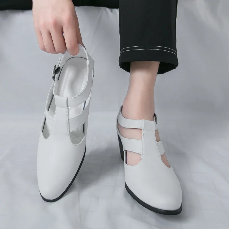 

Mens Shoes Pointed Toe High Heel Dress Shoes Breathable Fashion Formal Casual