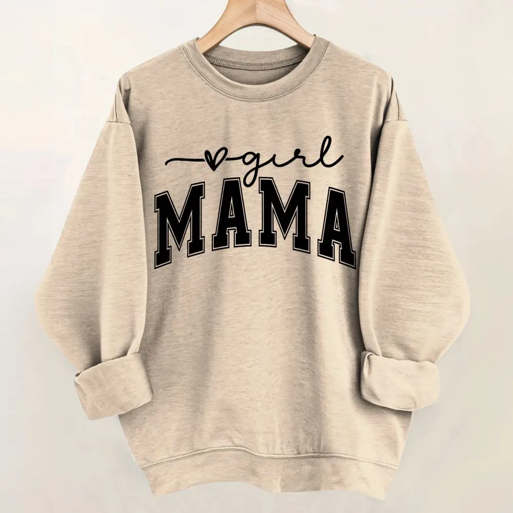 Multi-colour  Mom & Girl Letter Graphic Print Women\'s Sweatshirts & Hoodies Oversized Women Clothing Casual Top Fashion 2024