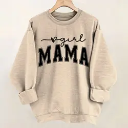 Multi-colour  Mom & Girl Letter Graphic Print Women's Sweatshirts & Hoodies Oversized Women Clothing Casual Top Fashion 2024