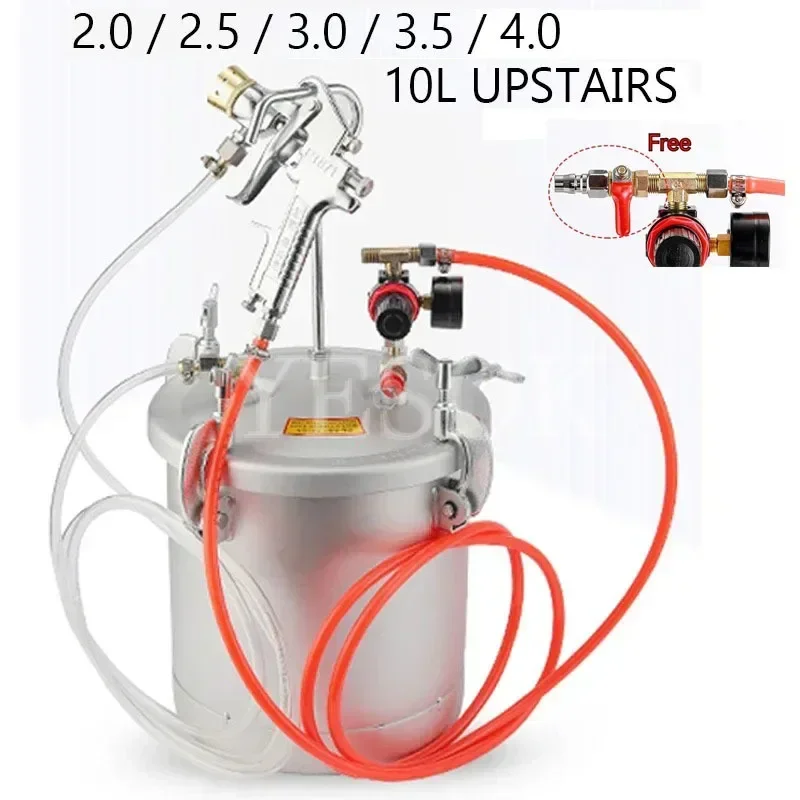 

10L Upstairs 2.0 / 2.5 / 3.0 / 3.5 / 4.0 Water-in-water Pressure Tank Paint Spray Gun Spreading Barrel Coating Latex Nozzle.