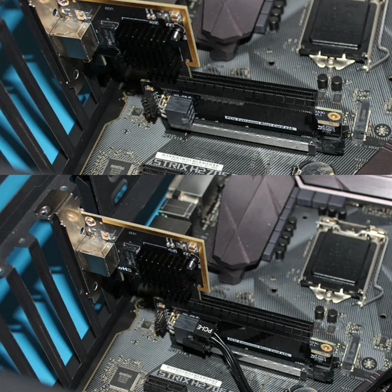 PCI-E X16 Half Height to Full Height Extension Riser Card PCIe 5.0 X16 Test Adapter Protector Card for 1U 2U Server