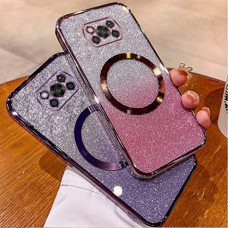 

For Poco X3 Poco X3 NFC Poco X3 PRO Case Electroplated transparent phone case with flash paper lens fully covered and anti drop