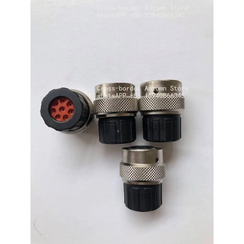 Round waterproof connector 8-pin RT06128SNHEC03 New, dark gray, connector