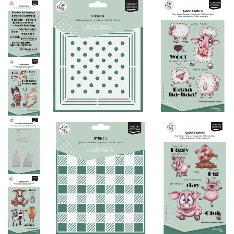Nieuwe kerstballen kippen teksten rendier ster winter metalen snijden sterven siliconen stempel plakboek stencil fotoalbum DIY papier - afbeelding 2