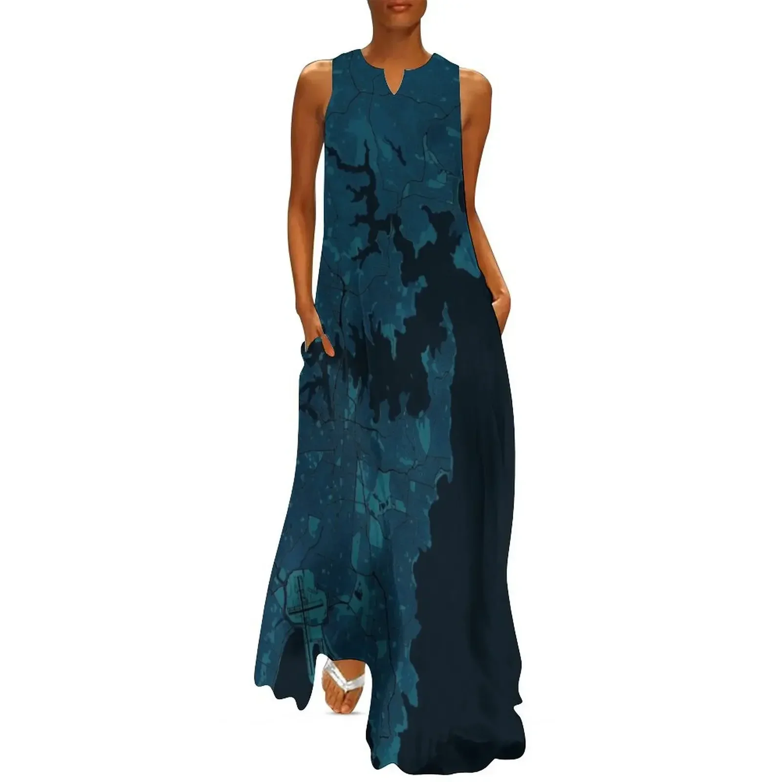 

Map of Sydney (dark) Long Dress summer women's dress 2025 women long dresses dresses for woman 2025 Dress