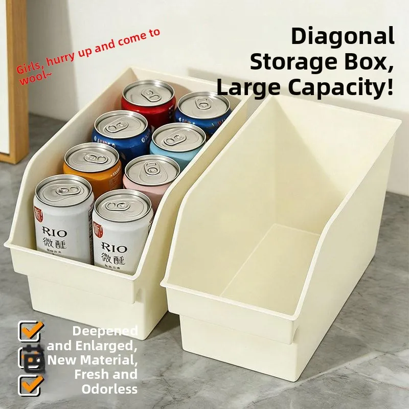 Overall Kitchen Cabinet Storage Box Rectangular Acute Angle Desktop Organizer for Snacks And Miscellaneous Items Plastic Mate...