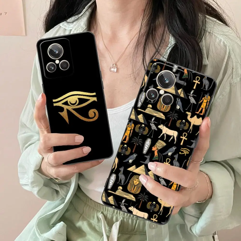 

Древний Египетский чехол для мобильного телефона Realme 15, 14, 13, 12, 11, 10, 9, Pro Plus T i Lite 5G с цветным принтом, красивый чехол